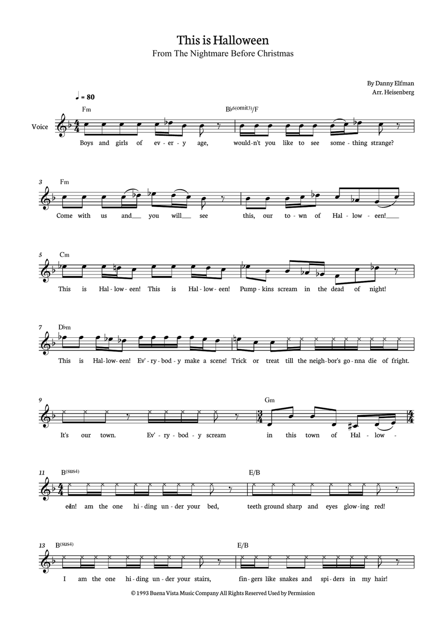 This Is Halloween Piano scores gallery preview page 1