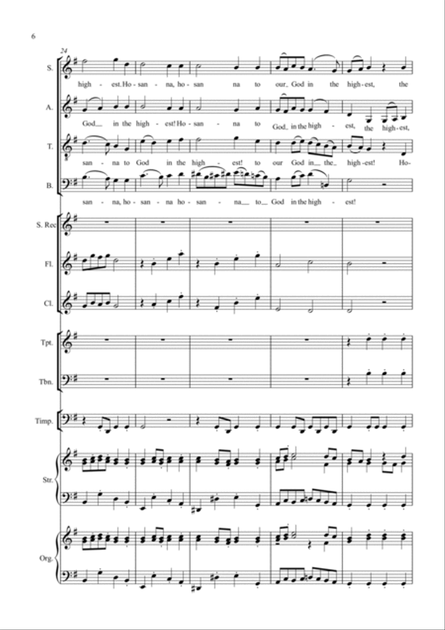 Cantata 2 mov VI Hosanna (Grand Finale) Choir scores gallery preview page 6