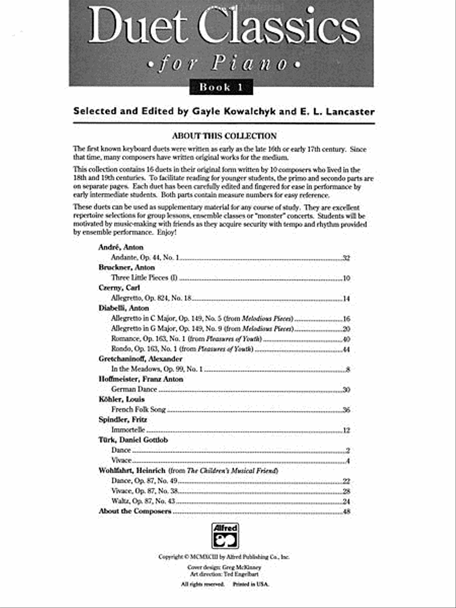 Duet Classics for Piano, Book 1 Small Ensemble scores gallery preview page 2