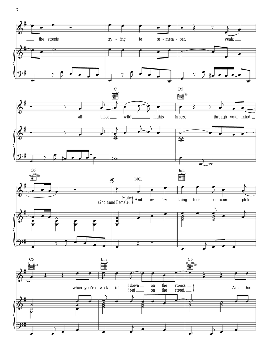 Wild Night Wild Night Piano, Vocal, Guitar scores gallery preview page 2