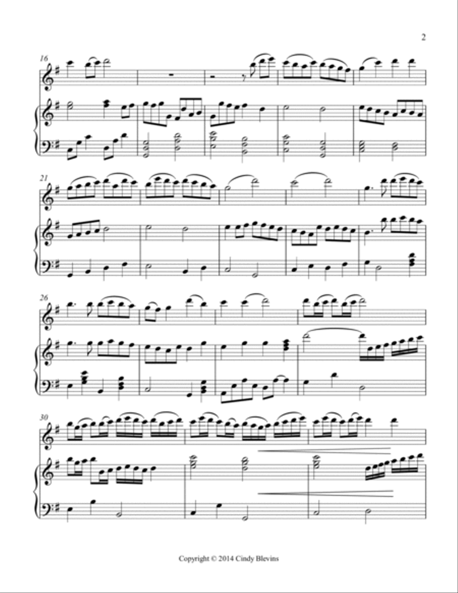 Pachelbel's Canon, for Harp and Flute Flute scores gallery preview page 3