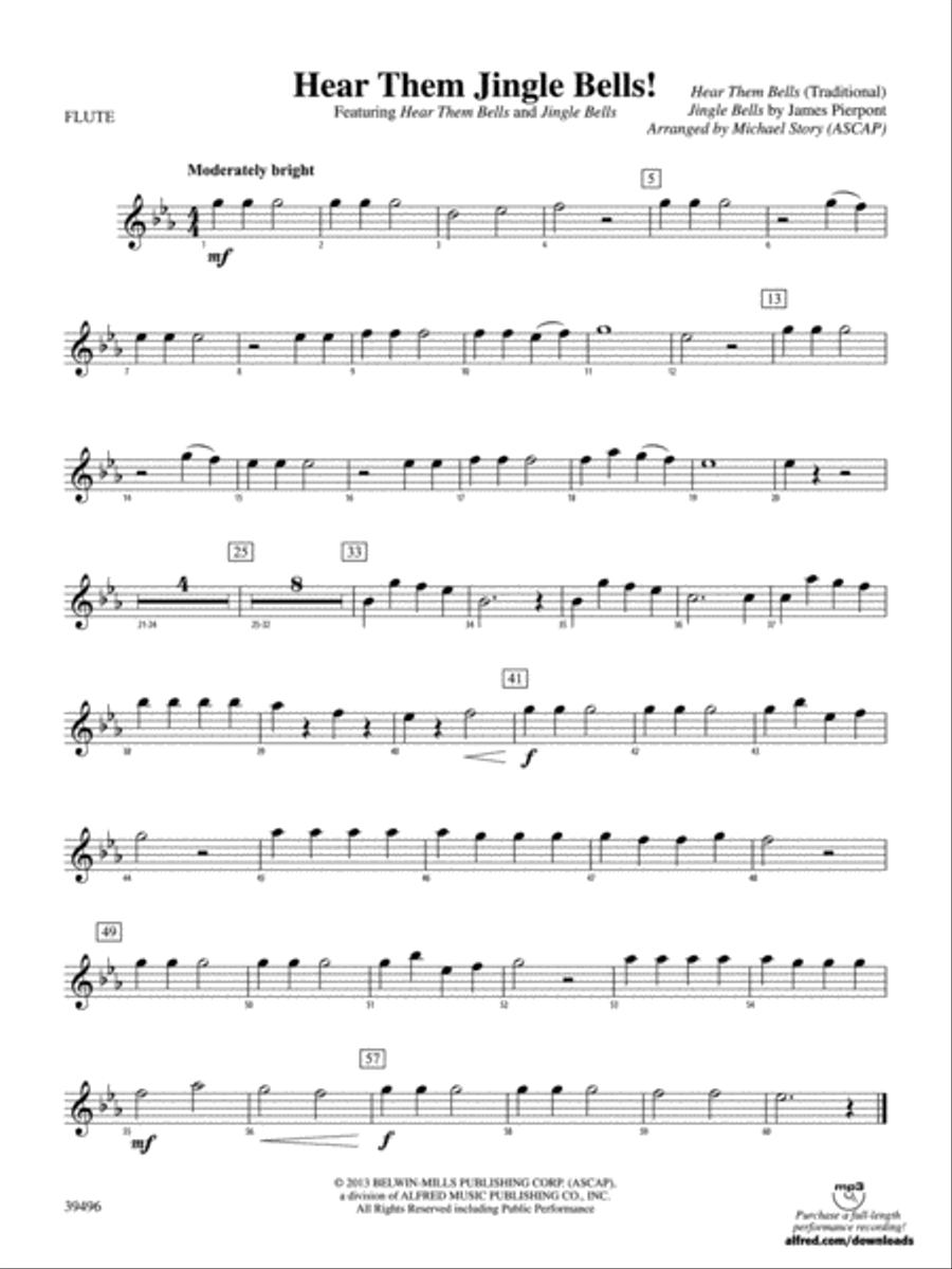 Hear Them Jingle Bells!: Flute Concert Band scores gallery preview page 1