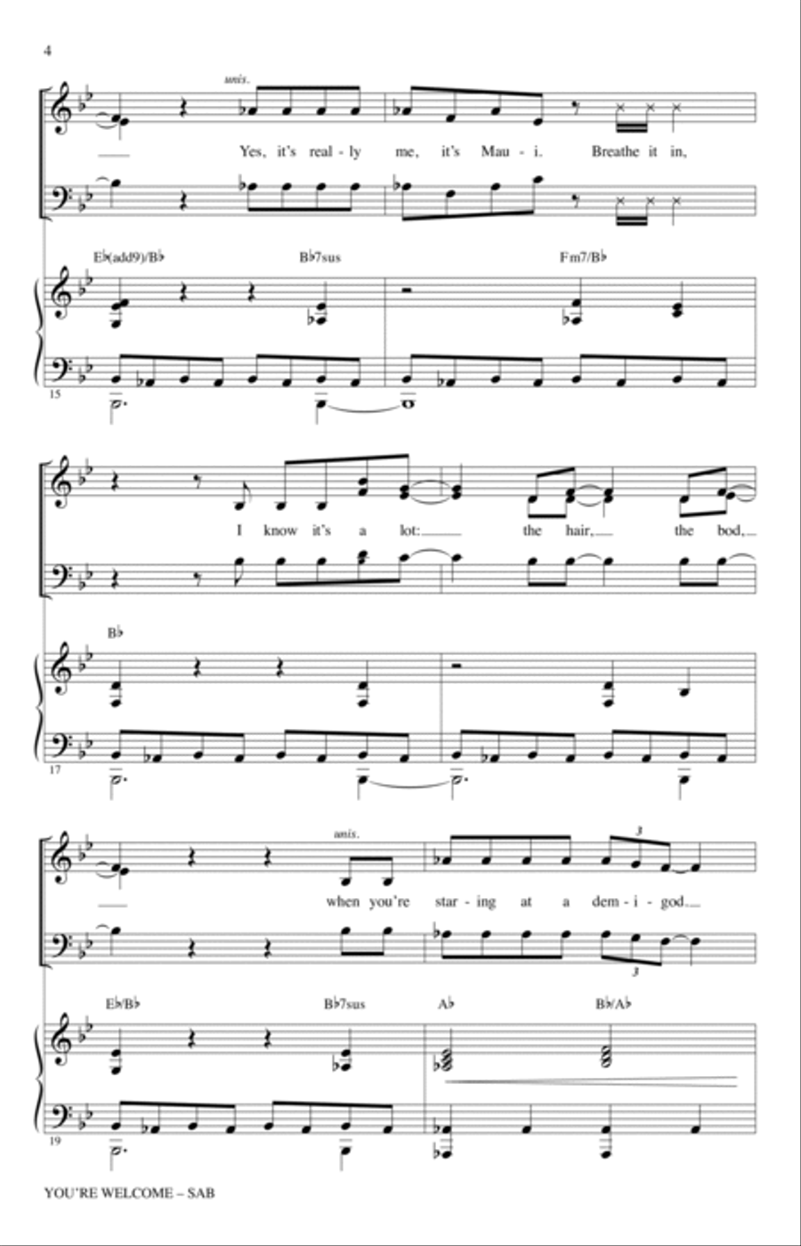 You're Welcome (from Moana) (arr. Mark Brymer) 3-Part scores gallery preview page 3