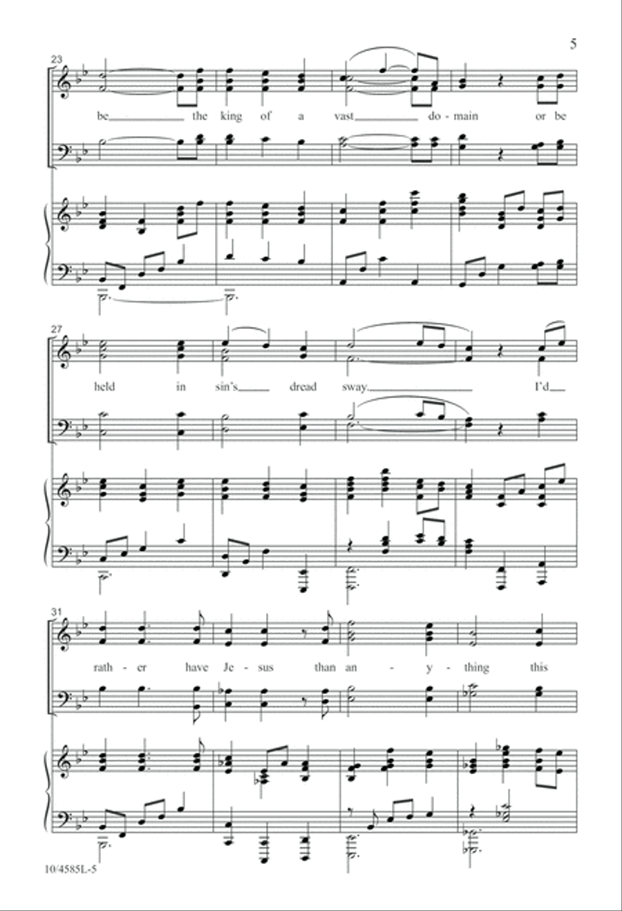 I'd Rather Have Jesus 4-Part scores gallery preview page 6