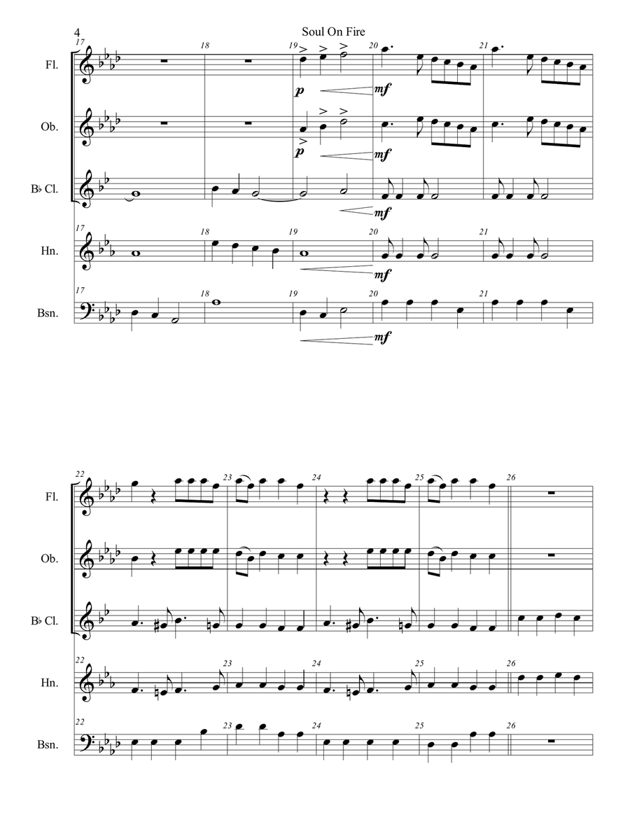 Soul On Fire Soul On Fire Woodwind Quintet scores gallery preview page 4