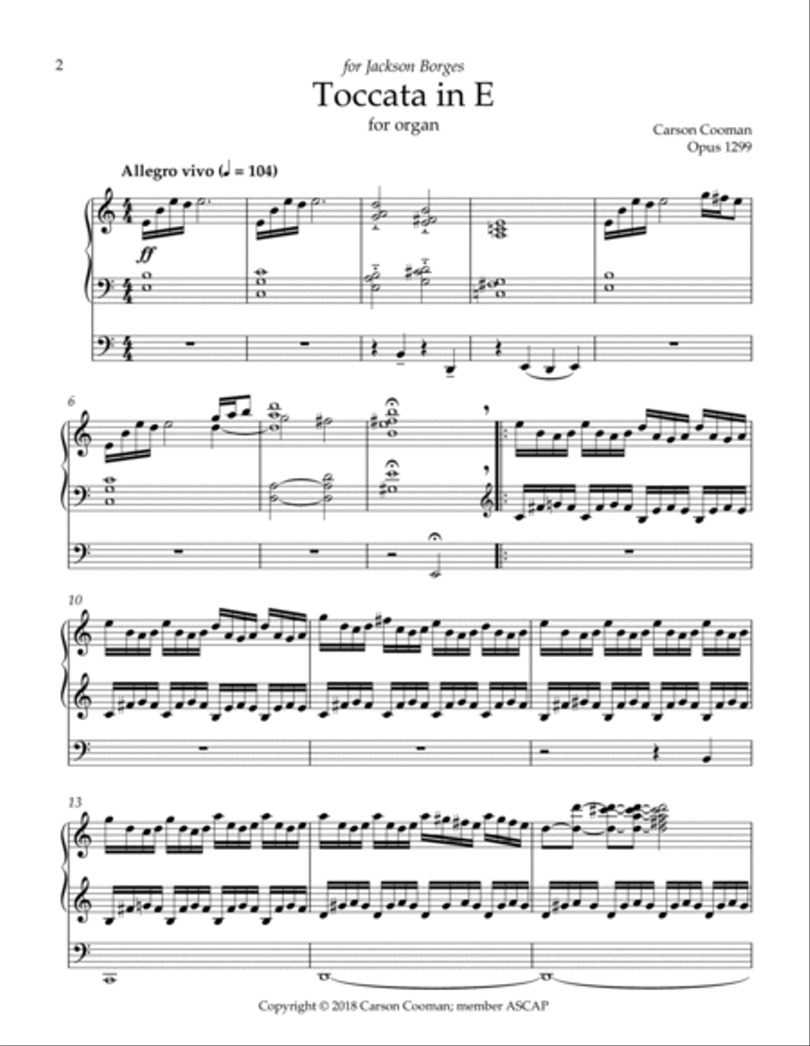 Toccata in E Organ Solo scores gallery preview page 2