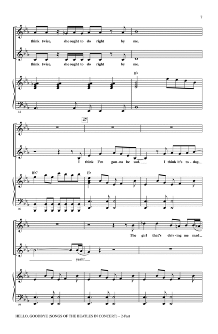 Hello, Goodbye (Songs Of The Beatles In Concert) 2-Part scores gallery preview page 6