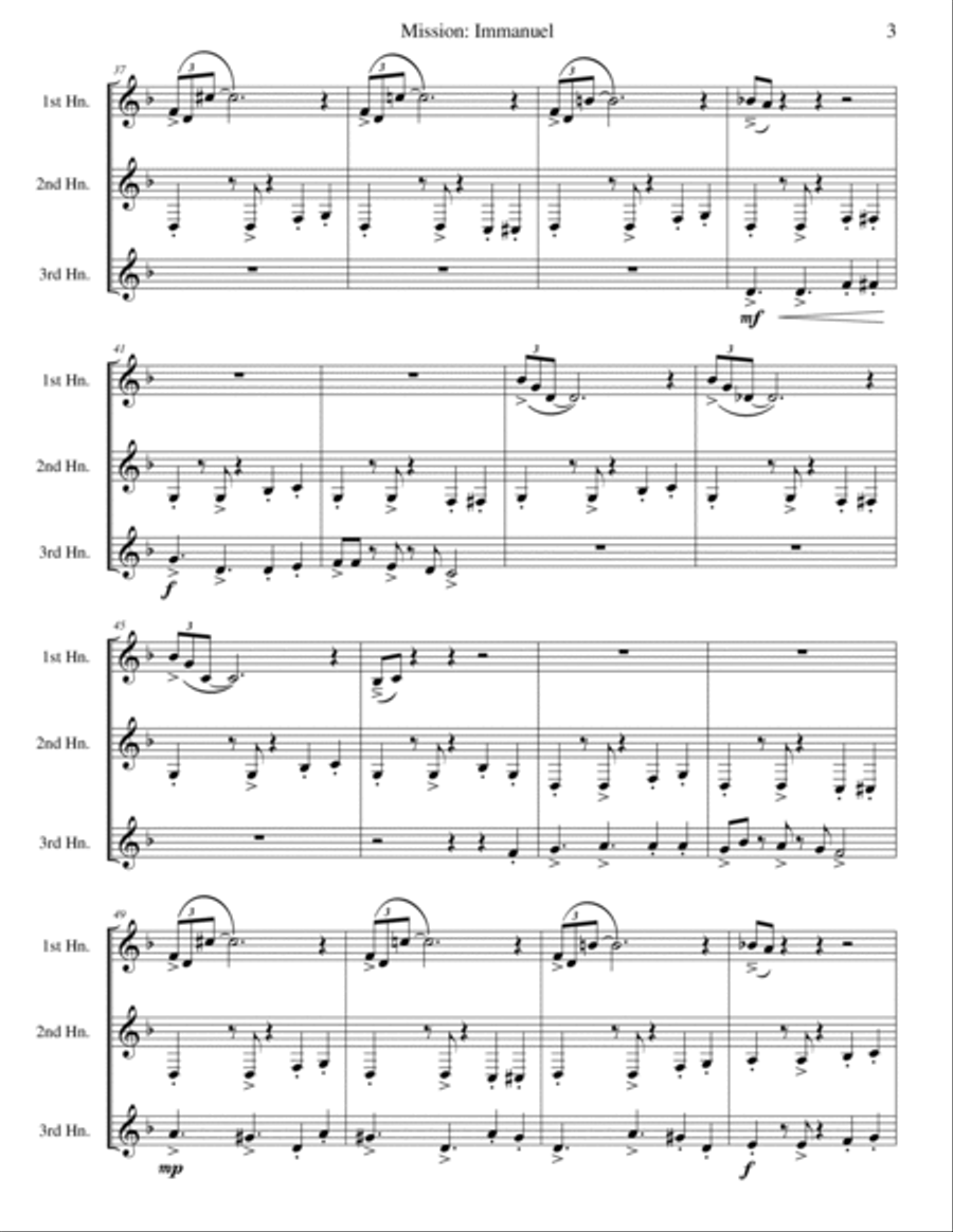 Mission: Impossible Theme Brass Trio scores gallery preview page 3