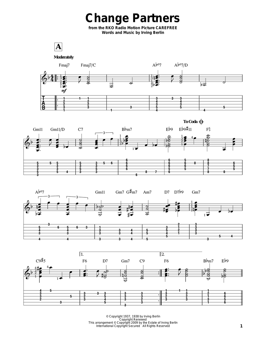 Change Partners Electric Guitar scores gallery preview page 1