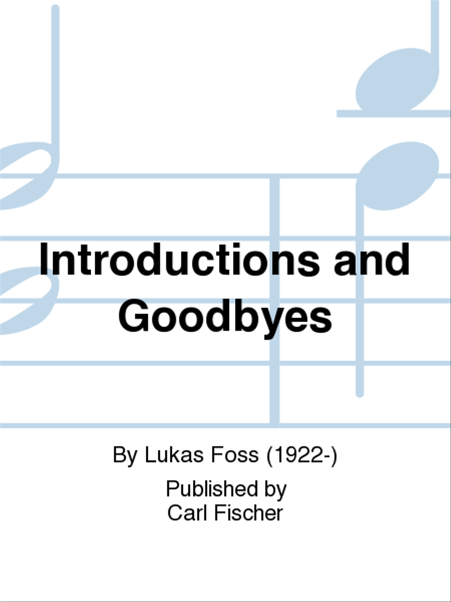 Introductions and Goodbyes Score scores gallery preview page 1
