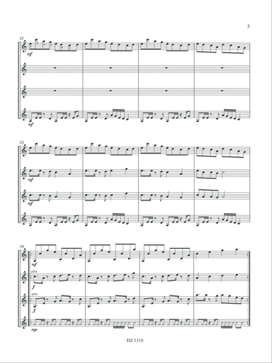 Musique facile pour 4 guitares - Australie (Ungala Wé) Guitar Ensemble scores gallery preview page 5