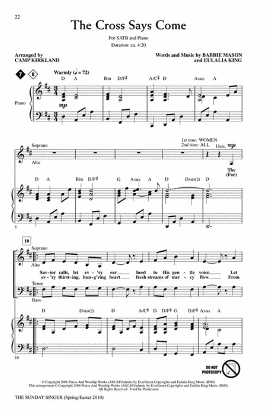 The Sunday Singer (Spring/Easter 2010) Choir scores gallery preview page 4
