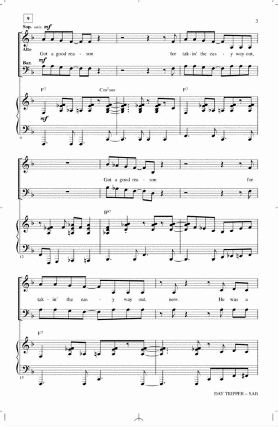 Day Tripper 3-Part scores gallery preview page 2