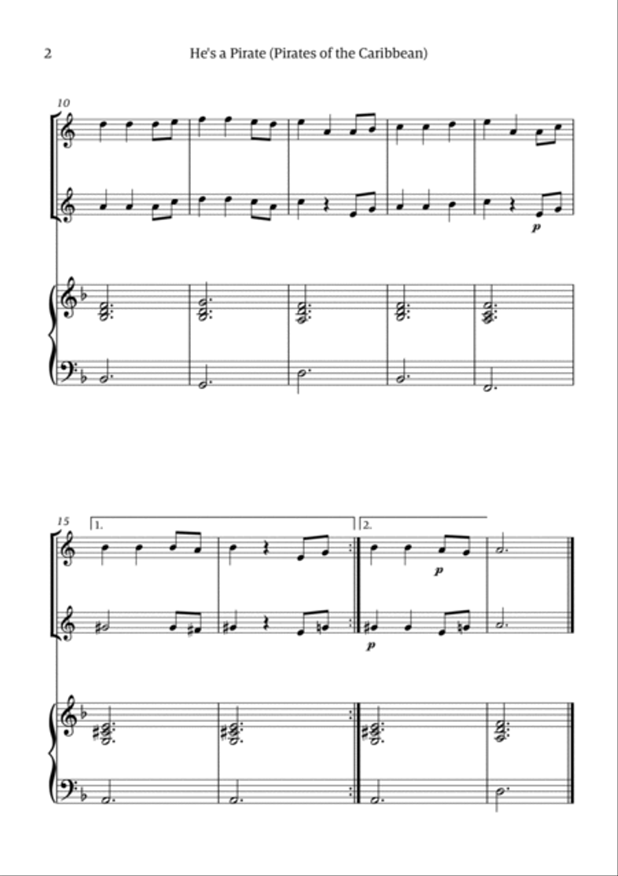 He's A Pirate Brass Duet scores gallery preview page 2
