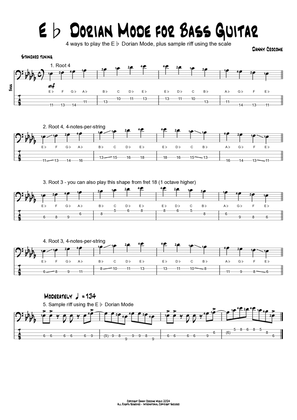 Eb Dorian Mode for Bass Guitar (4 Ways to Play)
