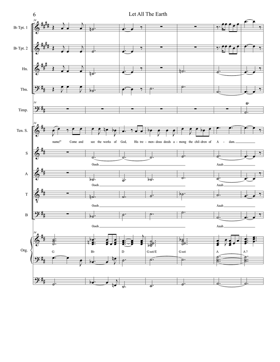 Let All The Earth (SATB divisi) Divisi scores gallery preview page 6