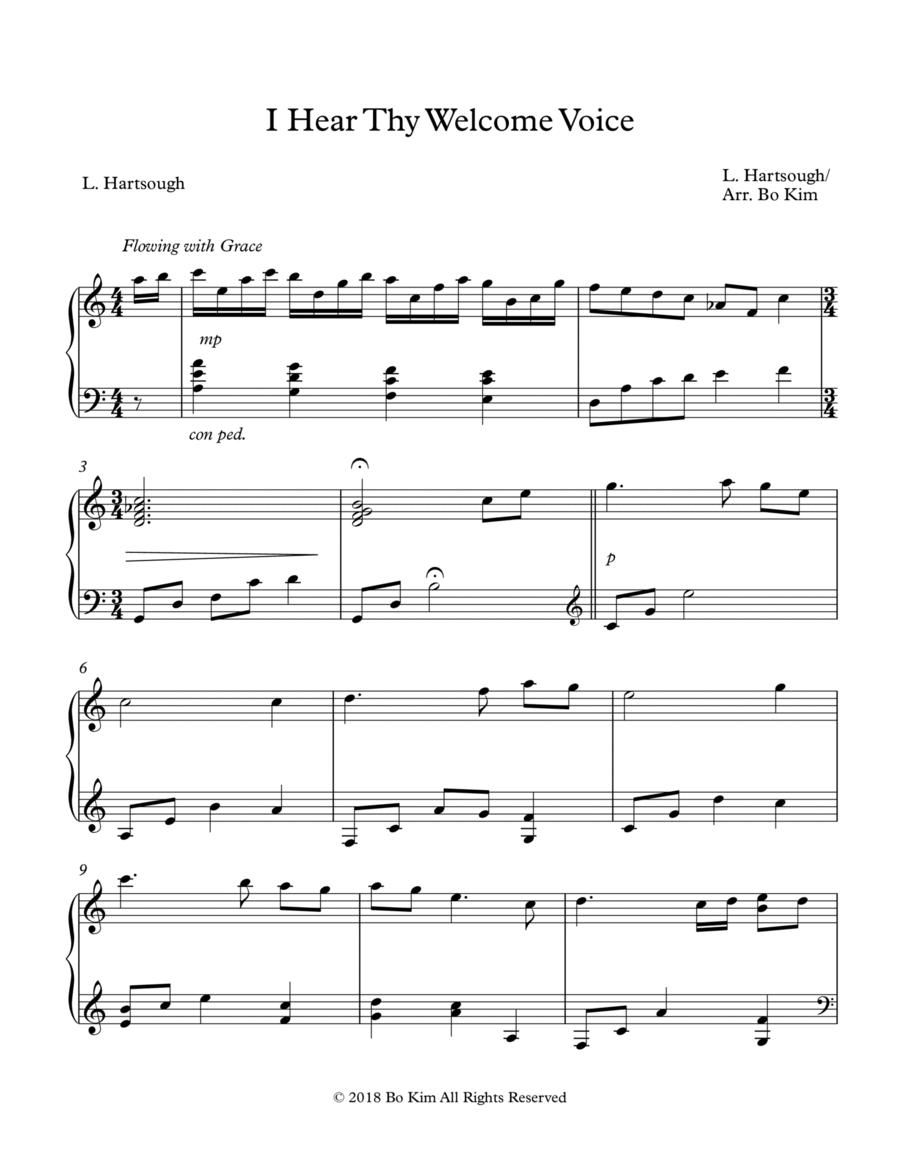I Hear Thy Welcome Voice Piano Solo scores gallery preview page 1