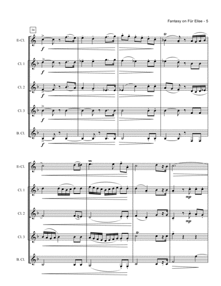 Fantasy on Für Elise (Clarinet Choir) image number null