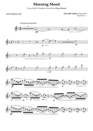 Peer Gynt Suite Op. 46 No. 1 for Saxophone Ensemble - Soprano Sax 2