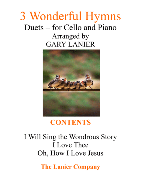 Gary Lanier: 3 WONDERFUL HYMNS (Duets for Cello & Piano) image number null