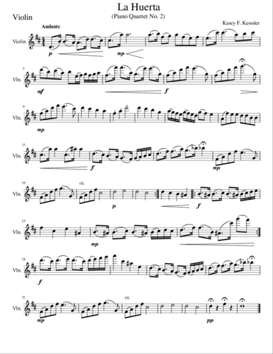 La Huerta (The Orchard) Piano Quartet No.2 Piano Quartet scores gallery preview page 4