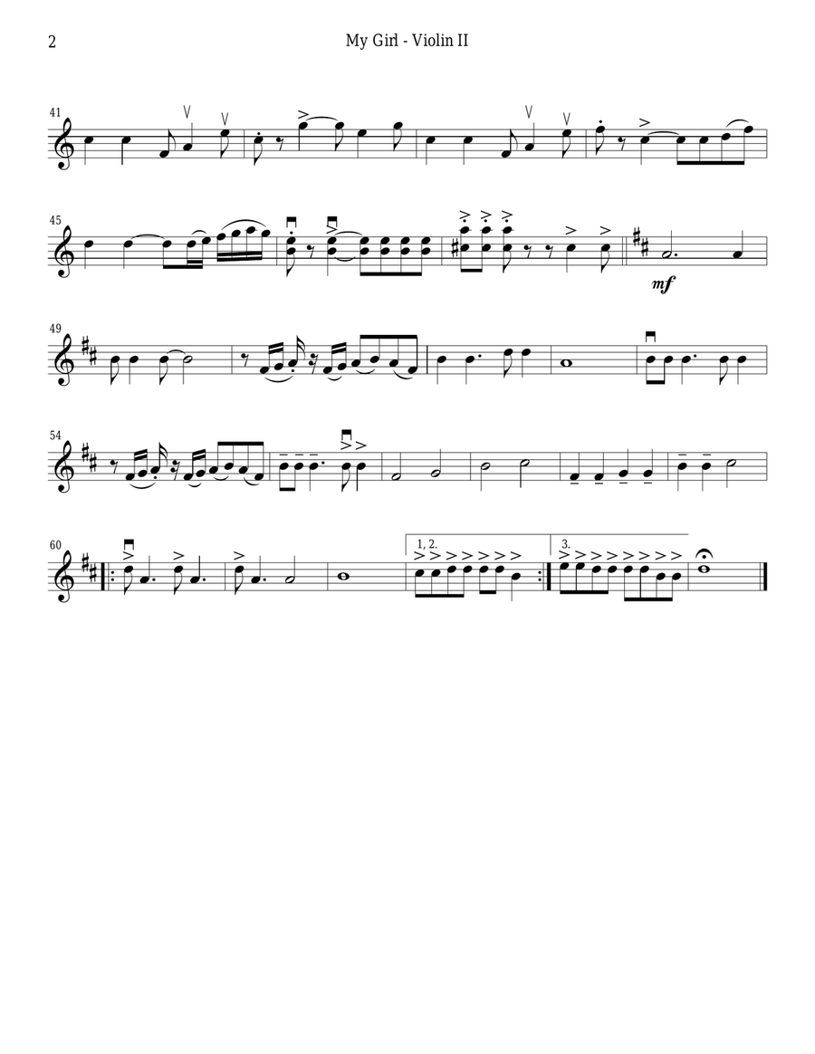My Girl String Quartet scores gallery preview page 4