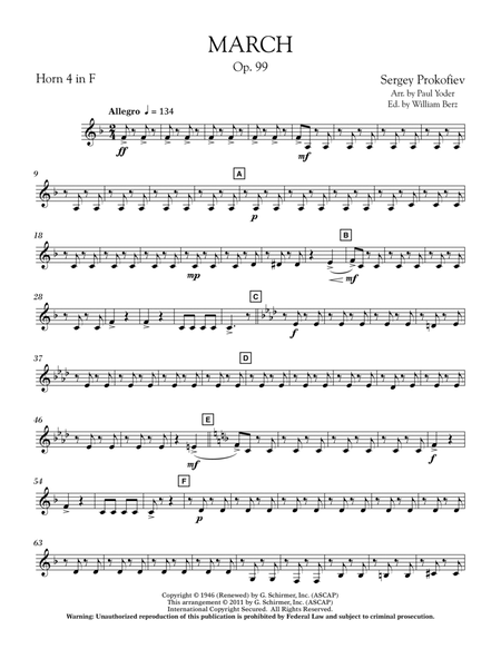 March, Op. 99 - F Horn 4