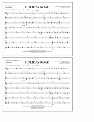 Holiday Road (from National Lampoon's Vacation) (arr. Tom Wallace) - Cymbals