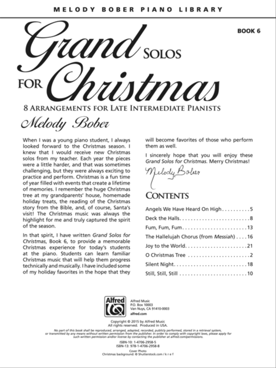 Grand Solos for Christmas, Book 6