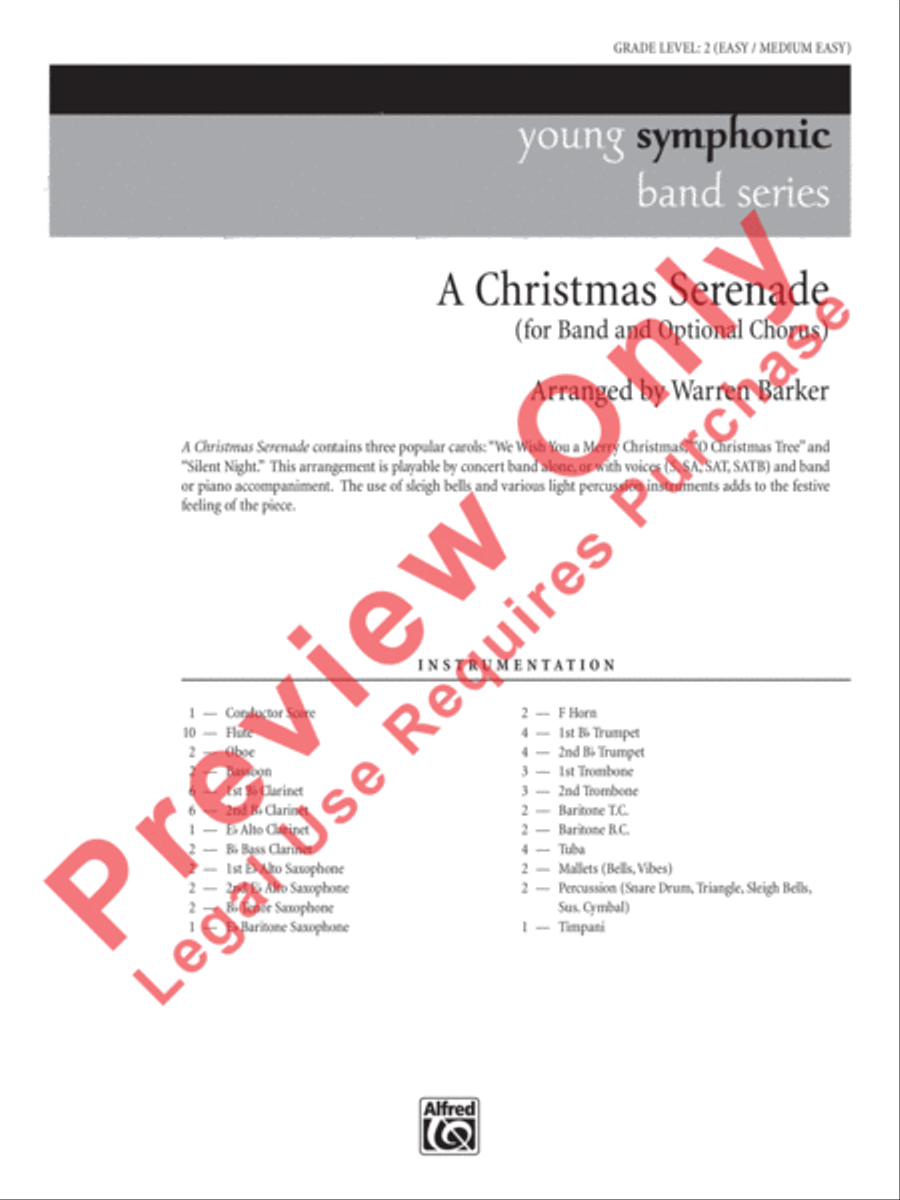 A Christmas Serenade (with optional chorus) Concert Band scores gallery preview page 2