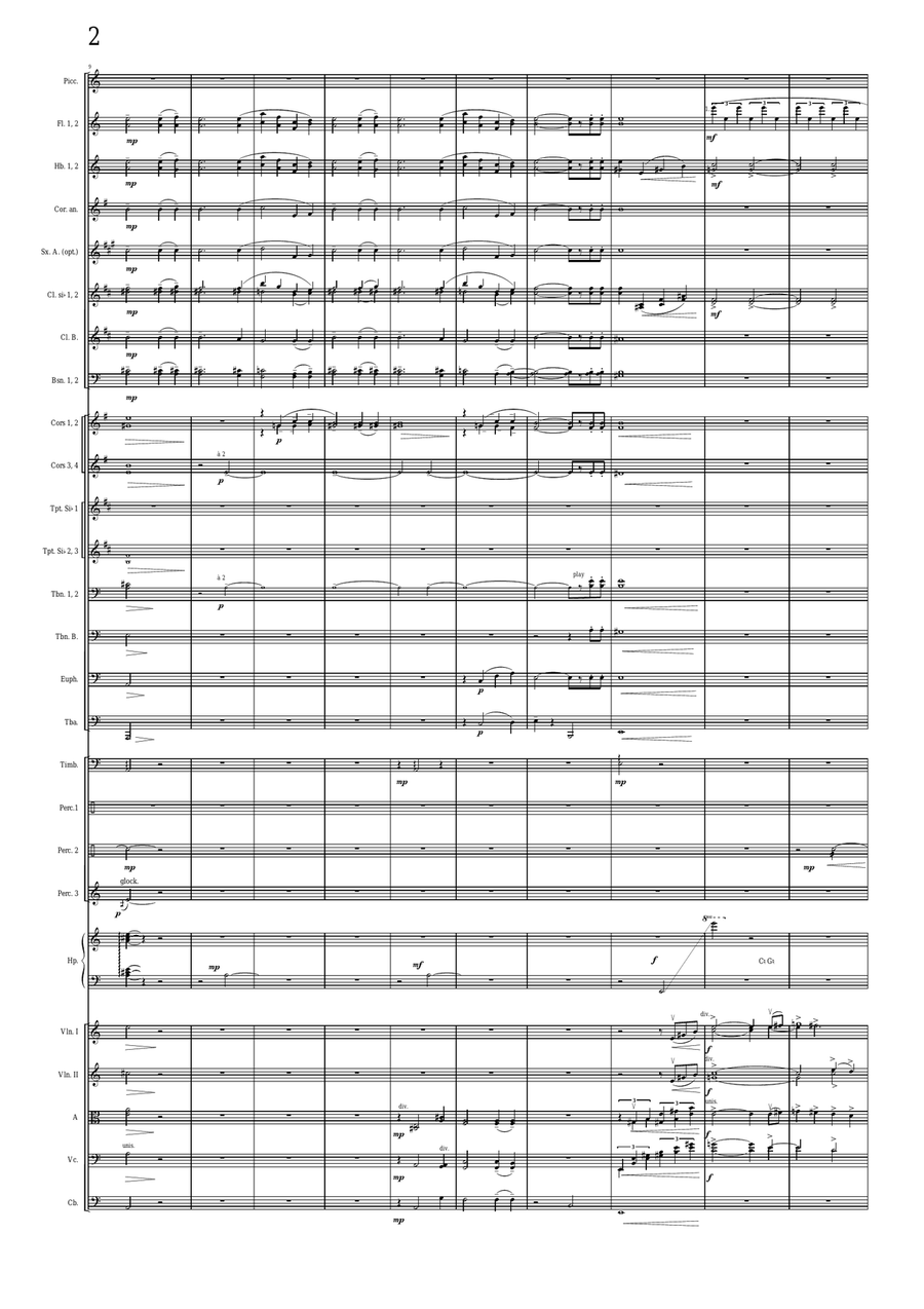 Les murmures du vent (Whispering Wind), transcription for symphonic orchestra - score Full Orchestra scores gallery preview page 2