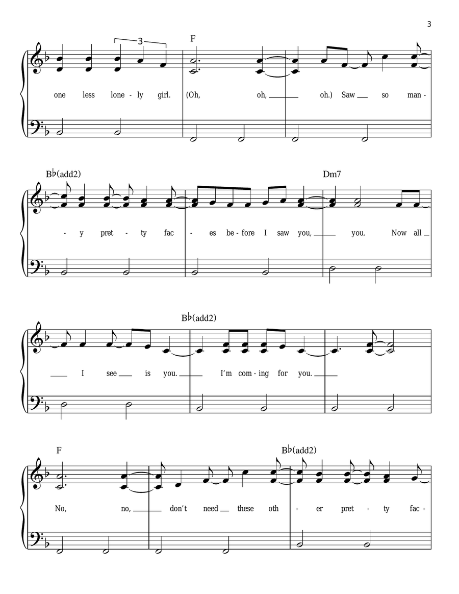 One Less Lonely Girl Voice scores gallery preview page 3