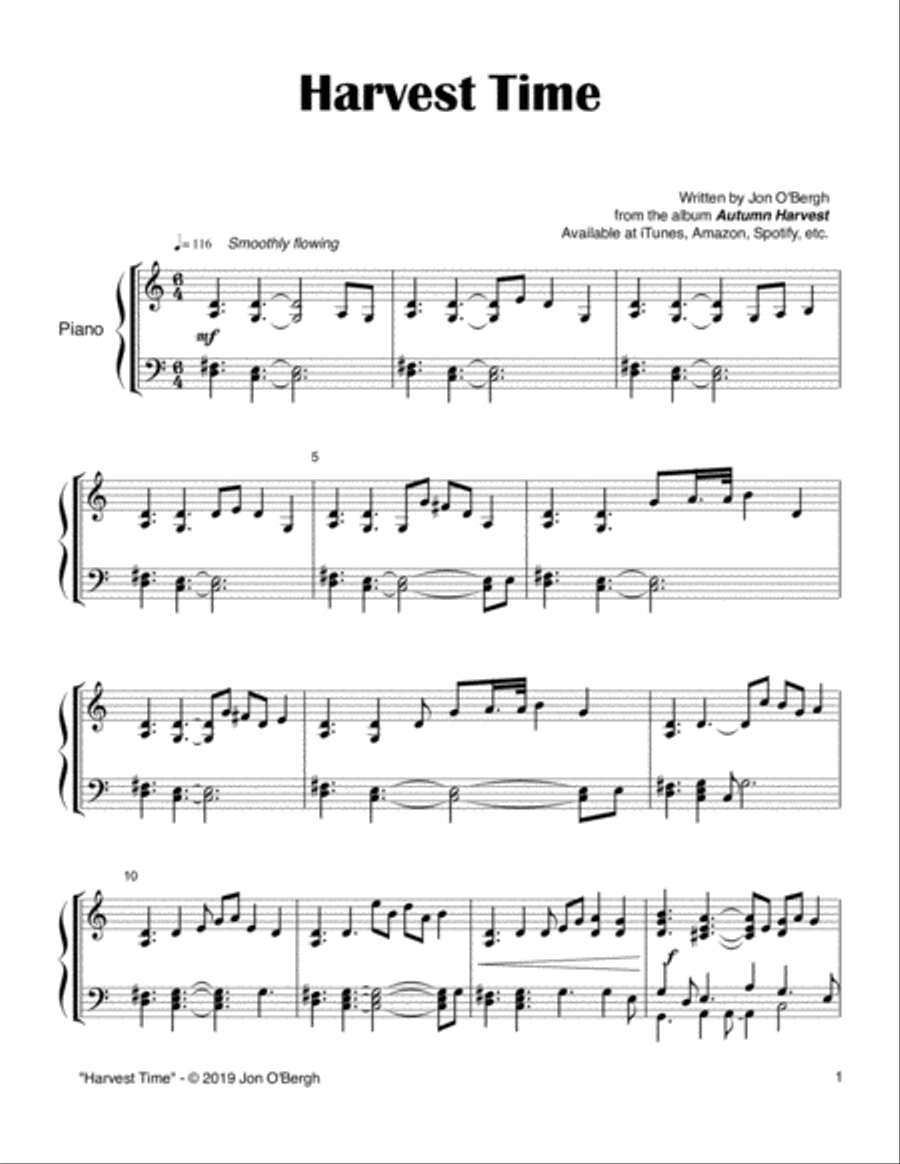 Harvest Time - Easy Solo Piano Easy Piano scores gallery preview page 2