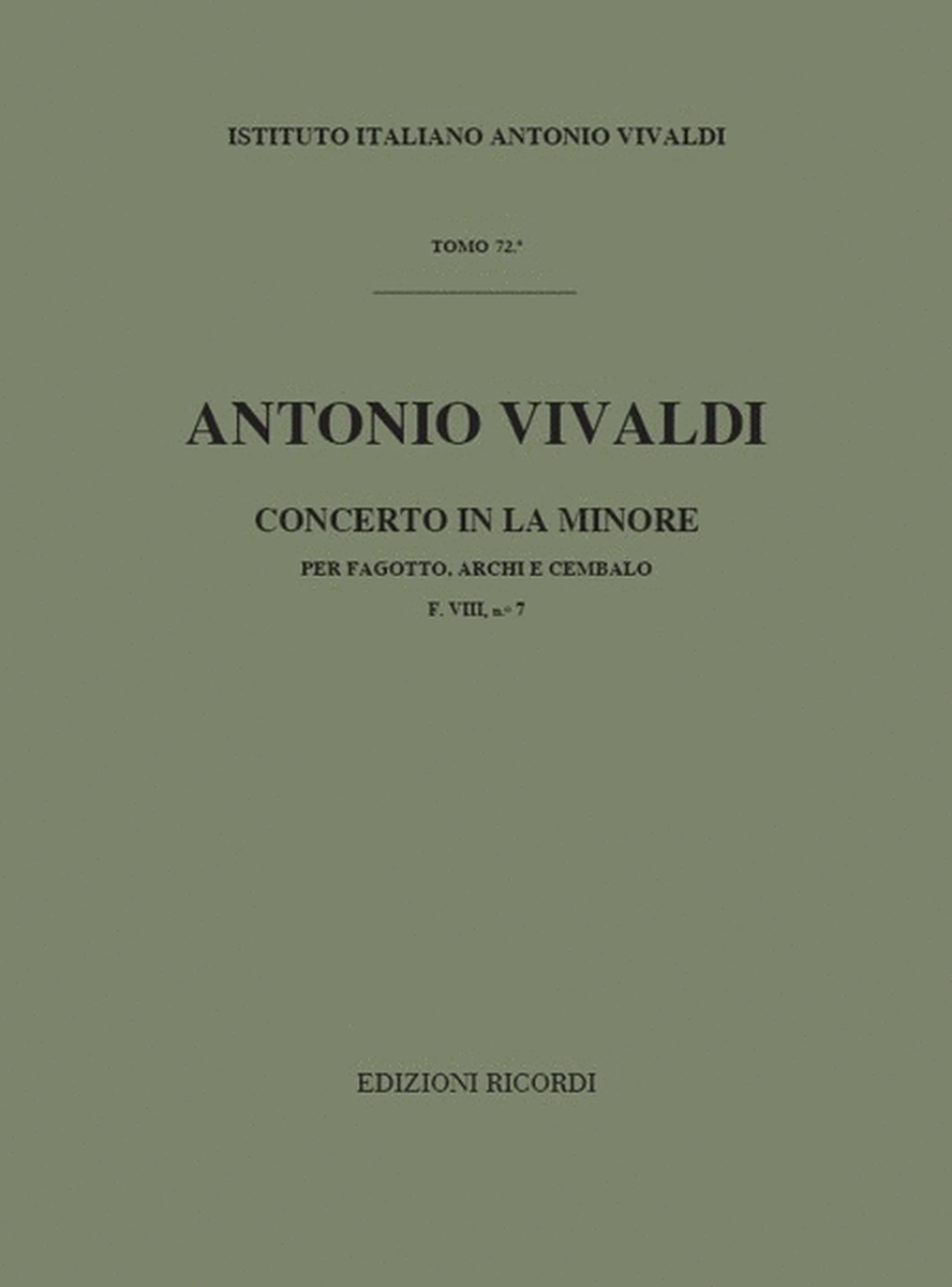 Concerto per Fagotto, Archi e BC in La Min Rv 497
