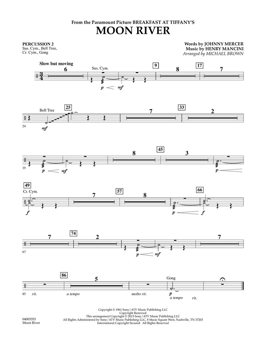 Moon River - Percussion 2 Concert Band scores gallery preview page 1