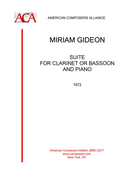 [Gideon] Suite for Clarinet or Bassoon and Piano