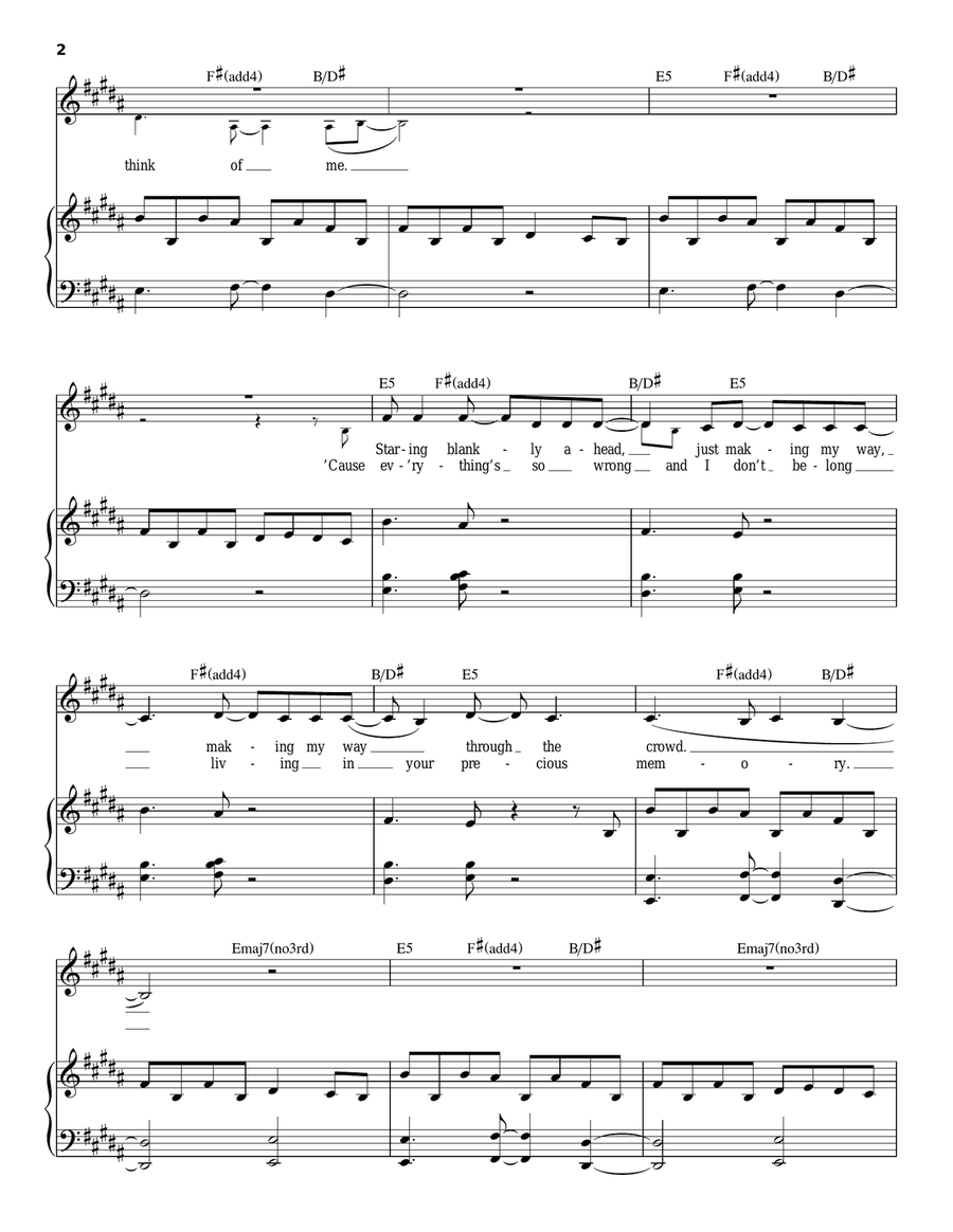 A Thousand Miles A Thousand Miles Piano, Vocal scores gallery preview page 2