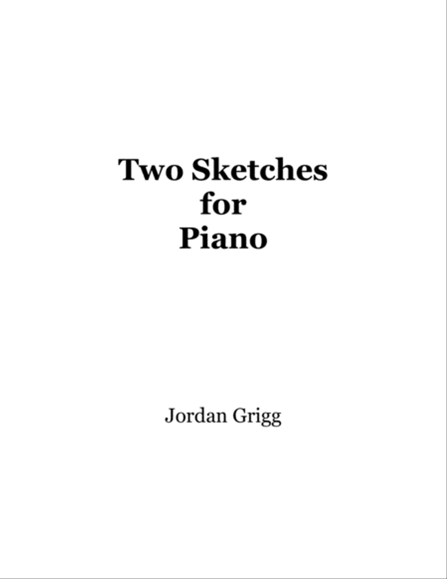 Two Sketches for Piano Piano Solo scores gallery preview page 1