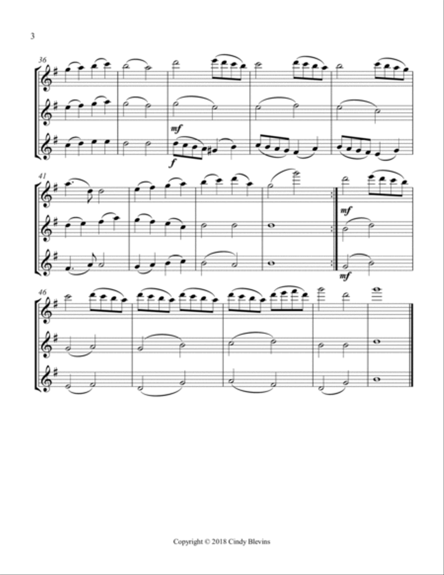 Angels We Have Heard On High, for Flute, Oboe and Violin Flute scores gallery preview page 4