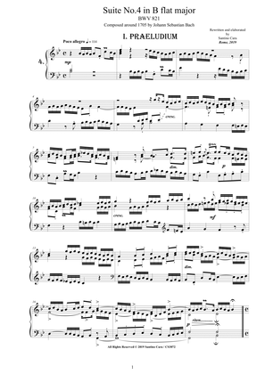 Bach - Piano Suite No.4 in B flat major BWV 821 - Complete Piano version
