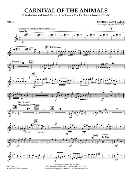 Carnival of the Animals (arr. Jay Bocook) - Oboe