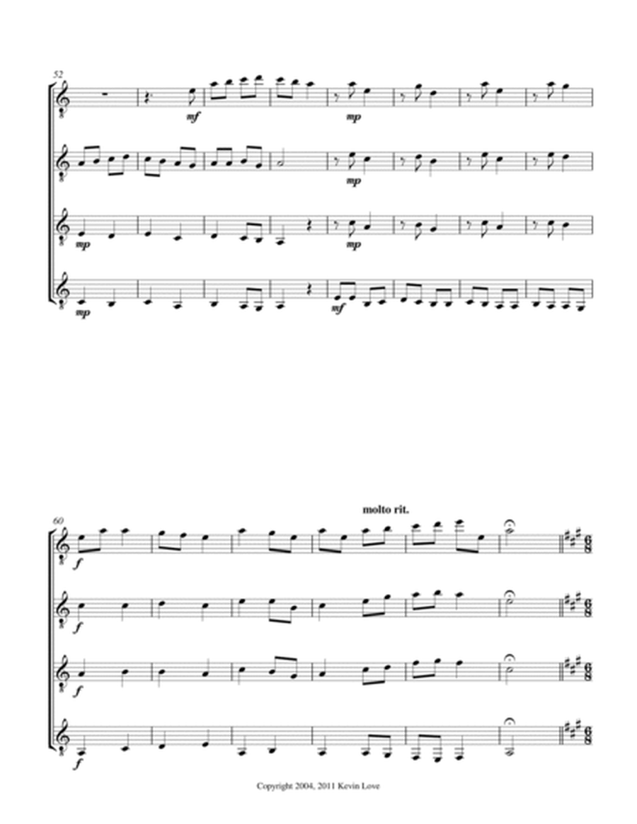 A Christmas Medley (Guitar Quartet) - Score and Parts image number null