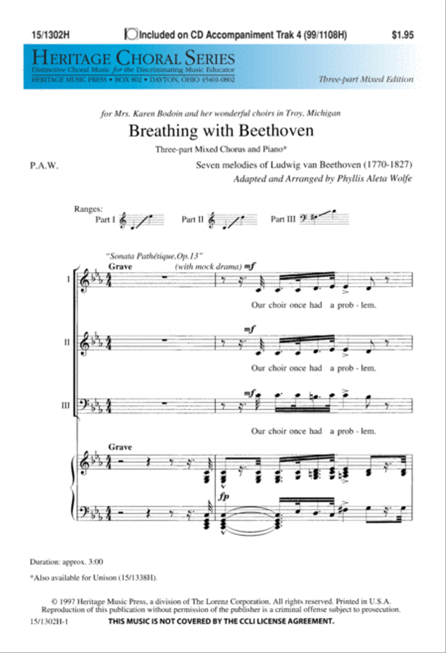 Breathing with Beethoven 3-Part scores gallery preview page 1