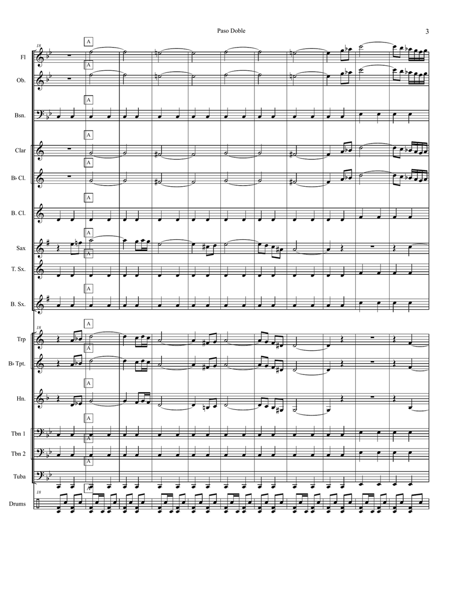 Paso Doble for Concert Band Concert Band scores gallery preview page 3