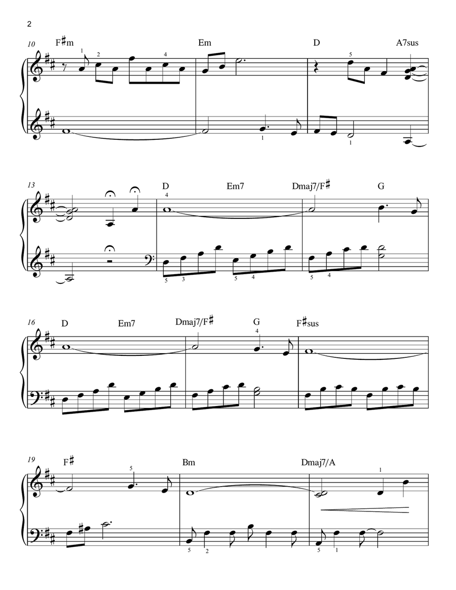 Bring Him Home (arr. Phillip Keveren) Easy Piano scores gallery preview page 2