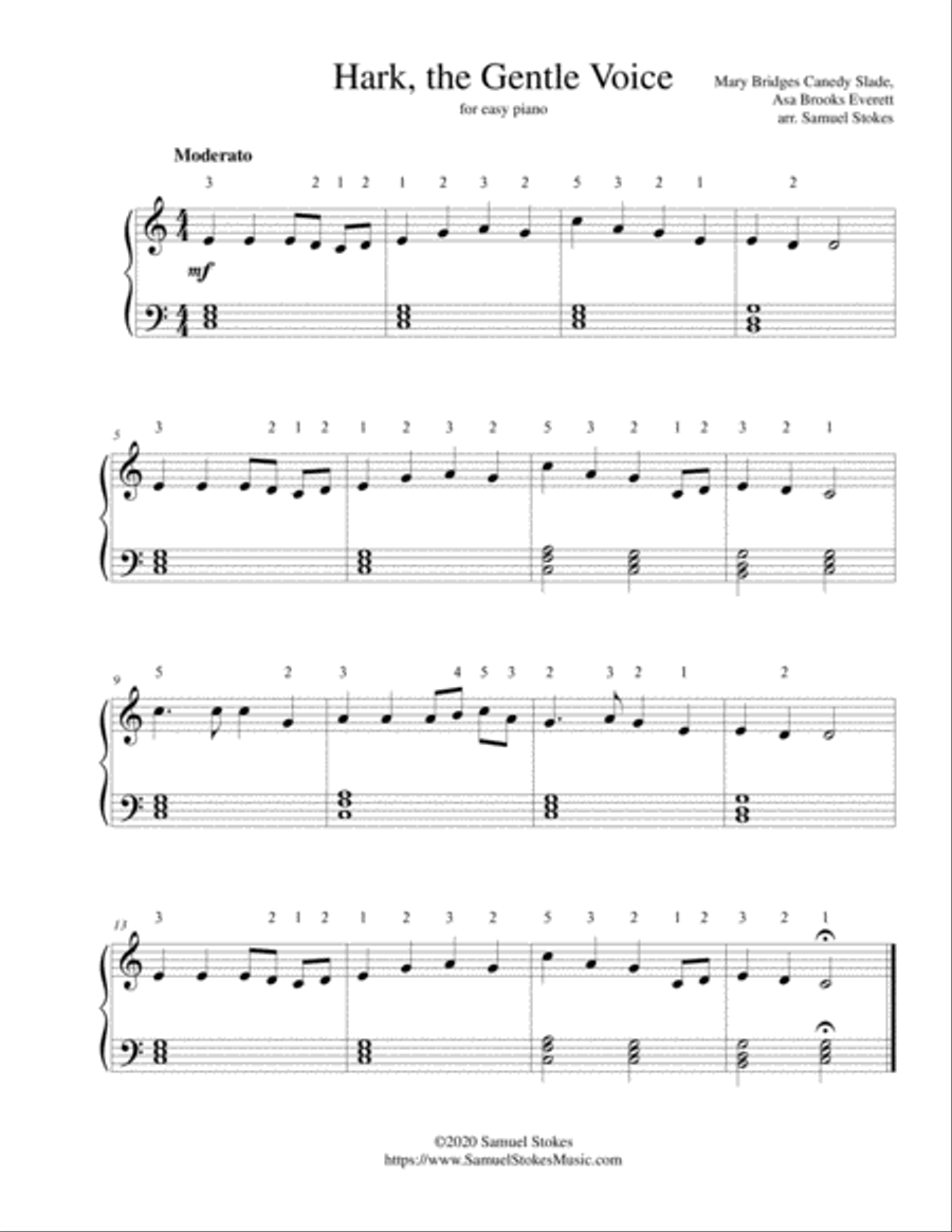 Hark, the Gentle Voice - for easy piano Voice scores gallery preview page 1