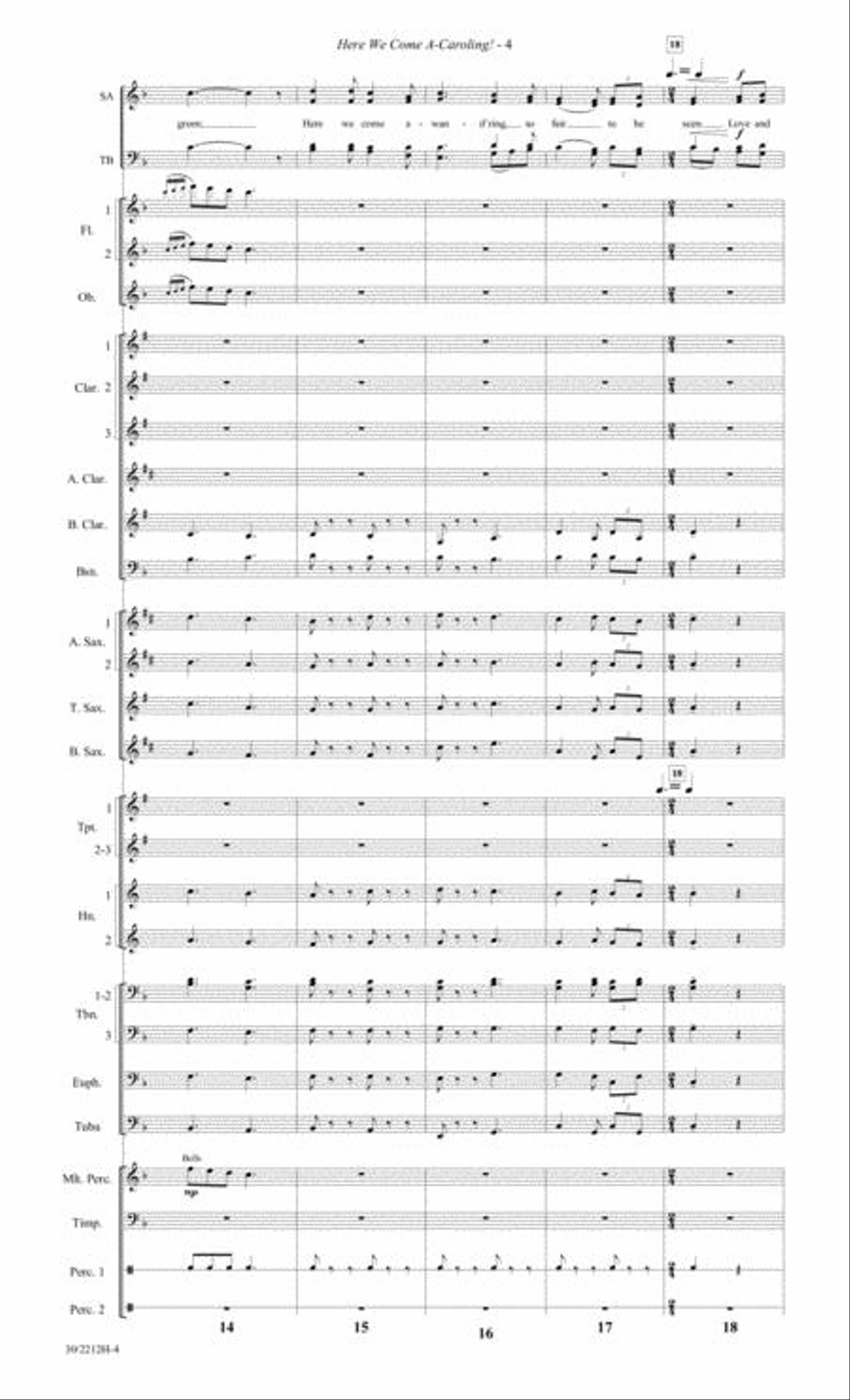Here We Come A-Caroling! - Concert Band Score and Parts Concert Band scores gallery preview page 5