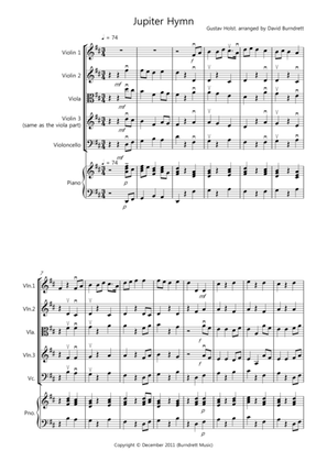 Book cover for Jupiter Hymn for String Quartet