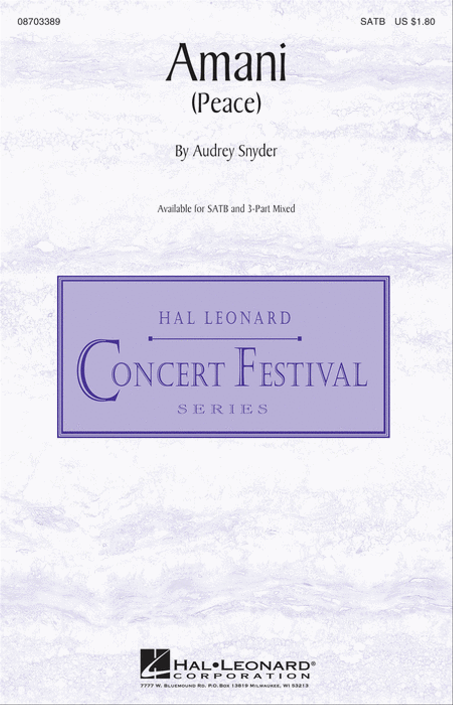 Amani (Peace) 3-Part scores gallery preview page 1