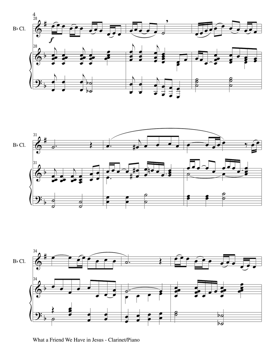 Gary Lanier: 3 INSPIRATIONAL HYMNS, Set III (Duets for Bb Clarinet & Piano) Woodwind Duet scores gallery preview page 6